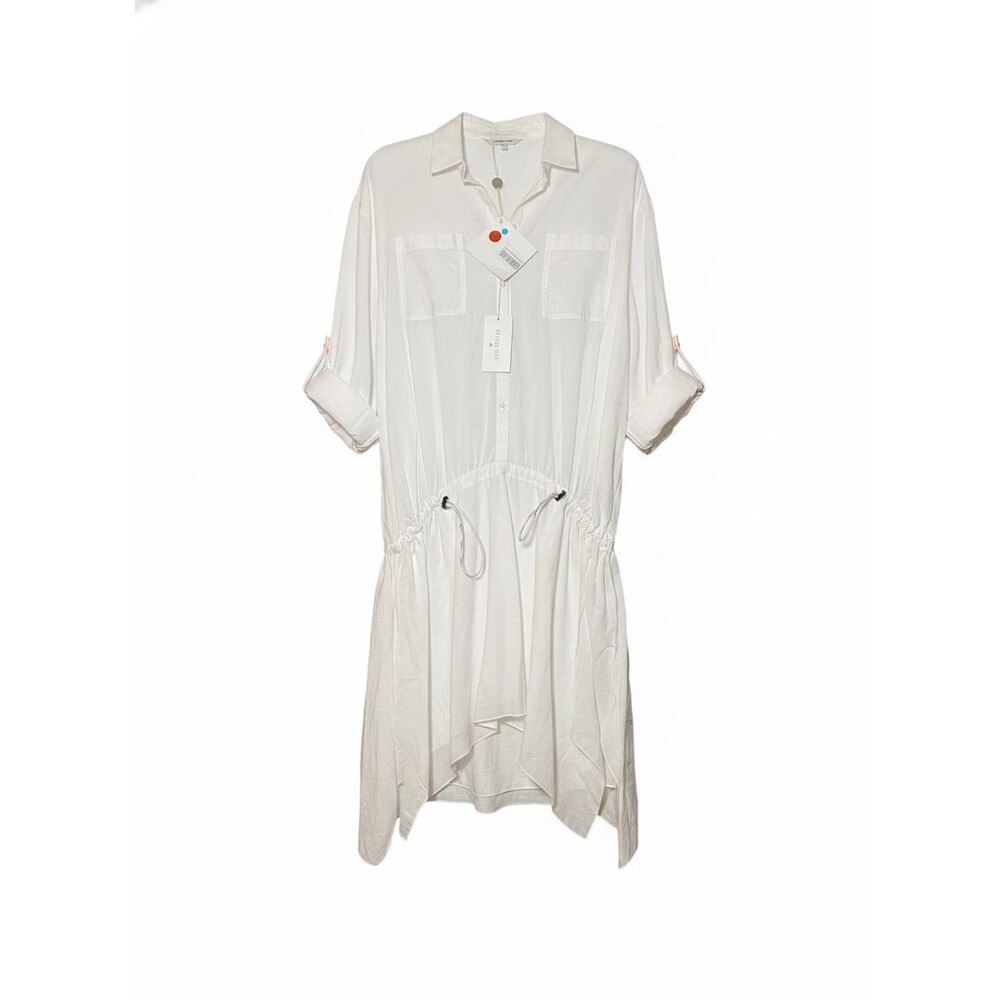 Patrizia Pepe Women's White Short Sleeve Formal Midi Dress Size 42 NWT